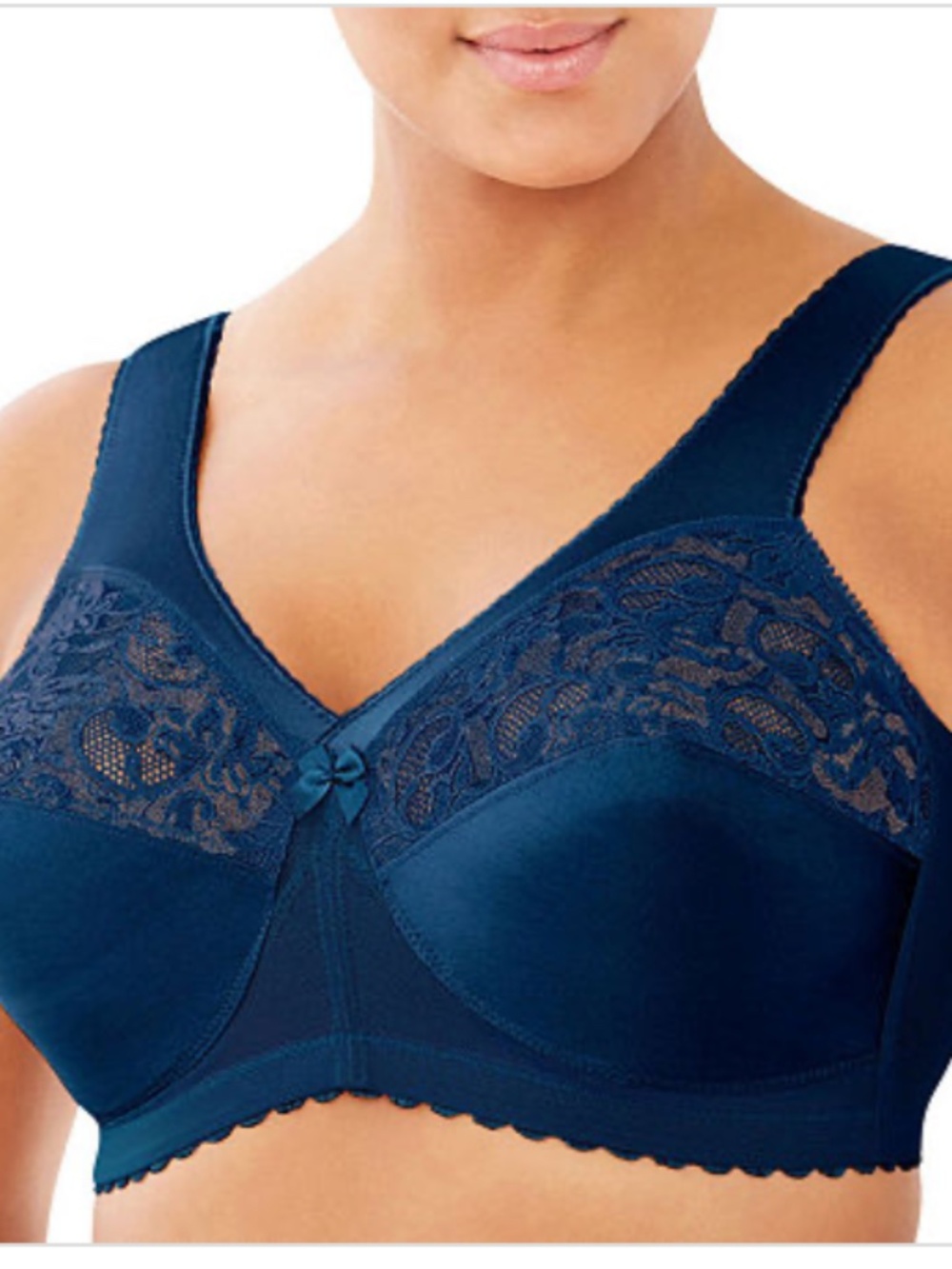 Glamorise Women's Magic Lift Full Figure Wireless Support Bra in Blue